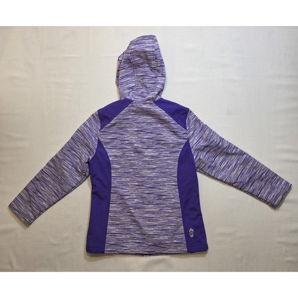 Free Country Girl's Two Tone Purple Softshell Full Zip Hooded Jacket. Size 7/8 - Picture 3 of 10